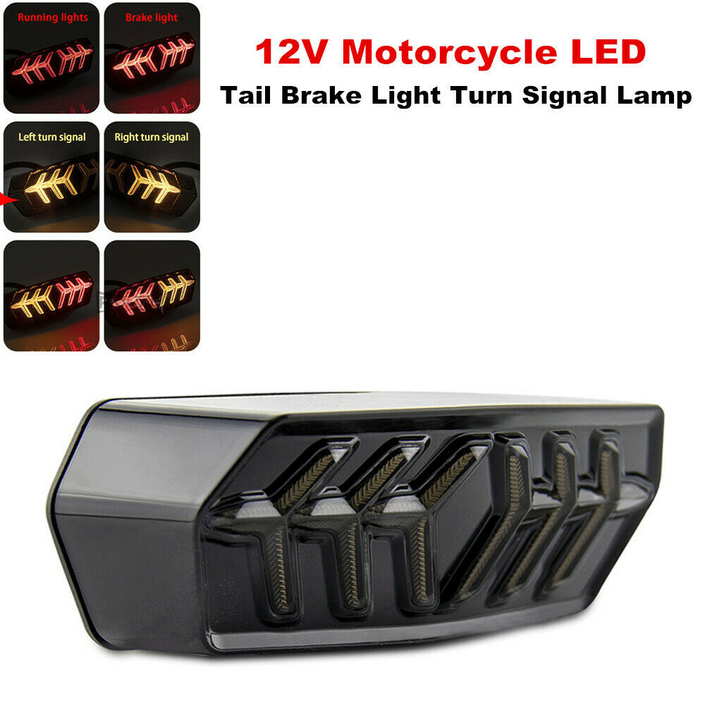 12V Motorcycle Dirt Bike Fender LED Stop Rear Tail Brake Light Turn Signal Lamp