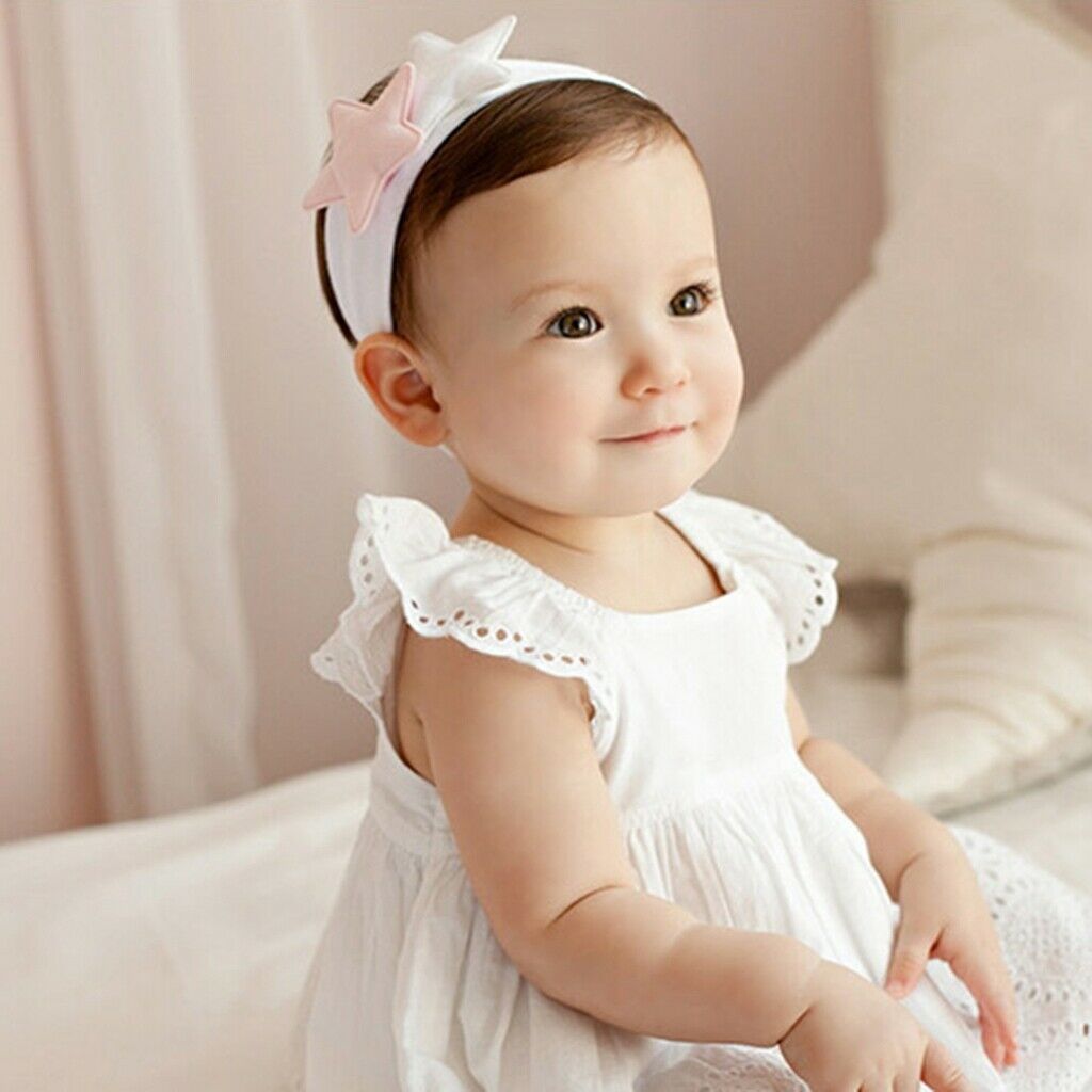 Cute Newborn Baby Toddlers Kids Cartoon Double Pentagram Hair Band Pink