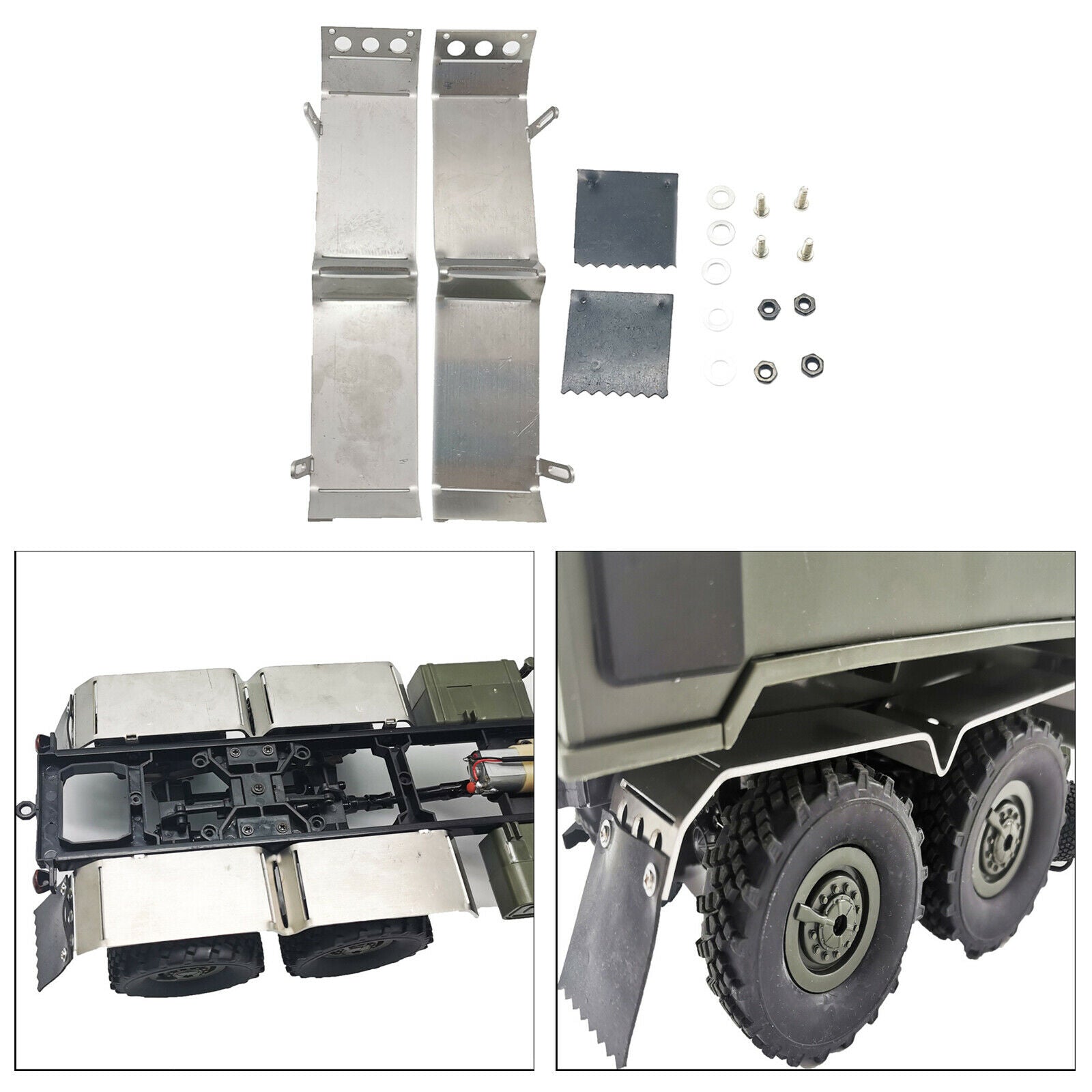 2 Pieces Metal Rear Mud  Mudguard for WPL 1:16 B16 RC Truck Upgrade Accessories