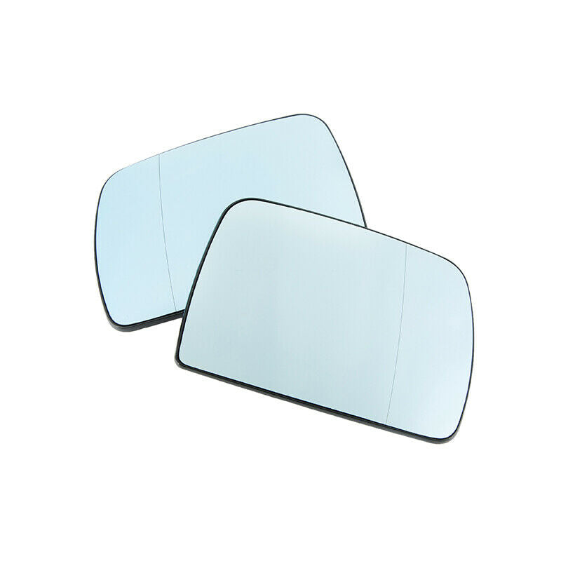 2PCS Door Side Wing Mirror Glass W/ Heated Blue For BMW X5 E53 2000-2006
