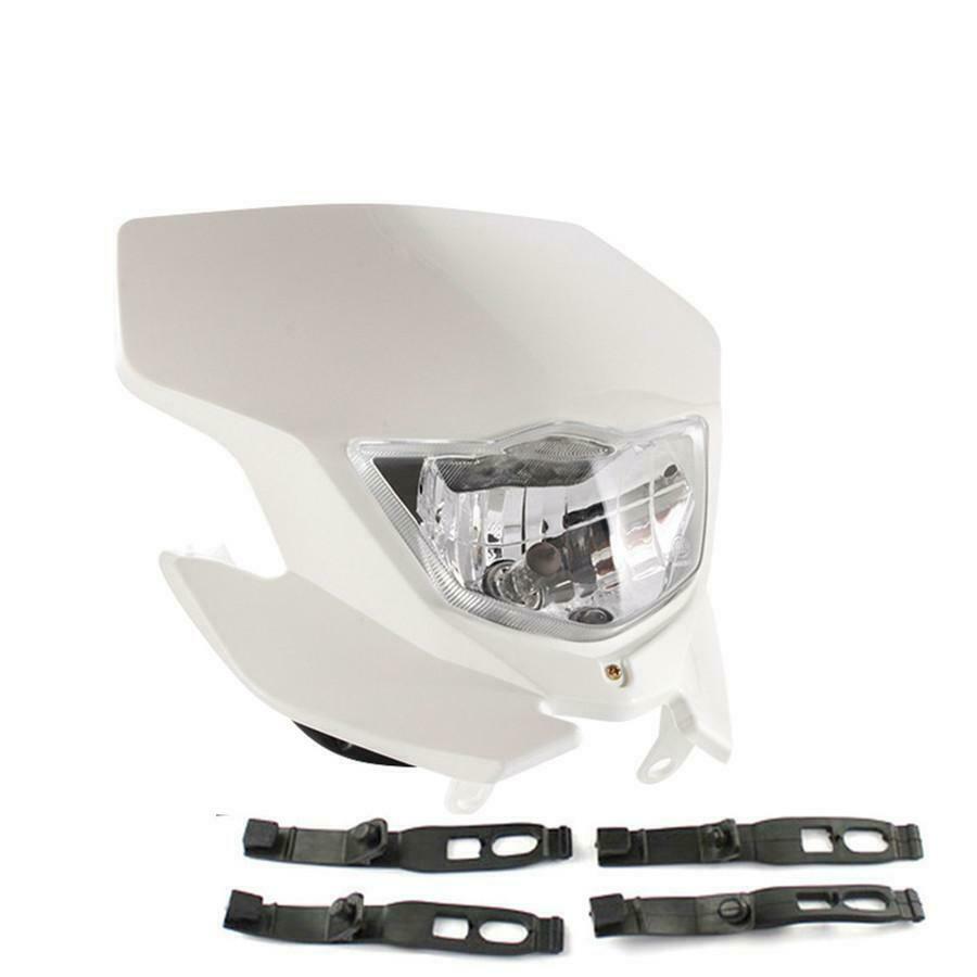 White Motorcycle Hi/Lo Beam Headlight Kit Fit For Most Enduro And Supermoto Bike