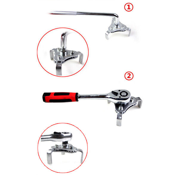 Two Way Oil Filter Wrench Tool Drive 3-Jaw Remover 55-108mm Tool For Car Trucks