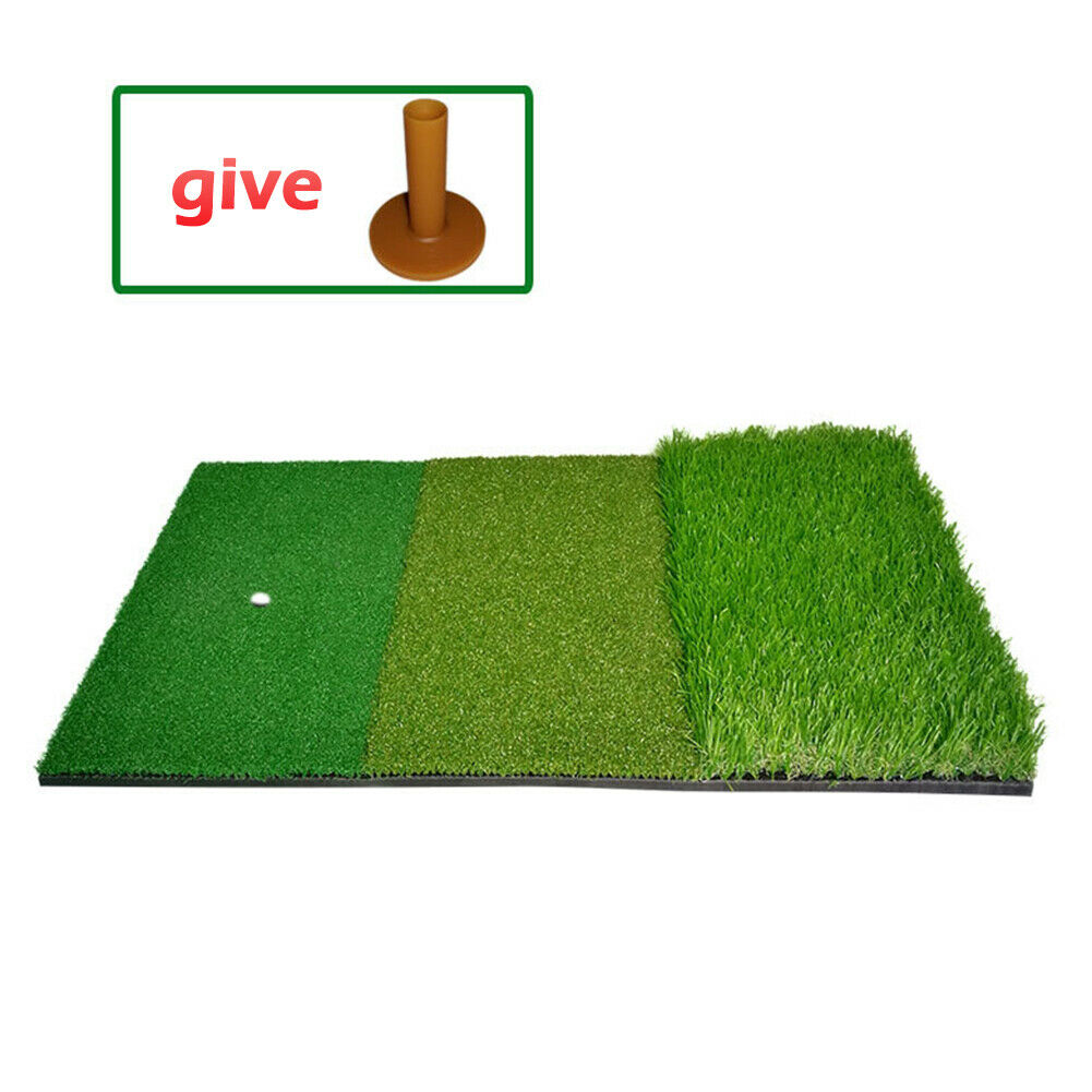 3 in 1 Golf Hitting Mats Training Lawn Outdoor Tri-Turf Grass Golf Putter Pads