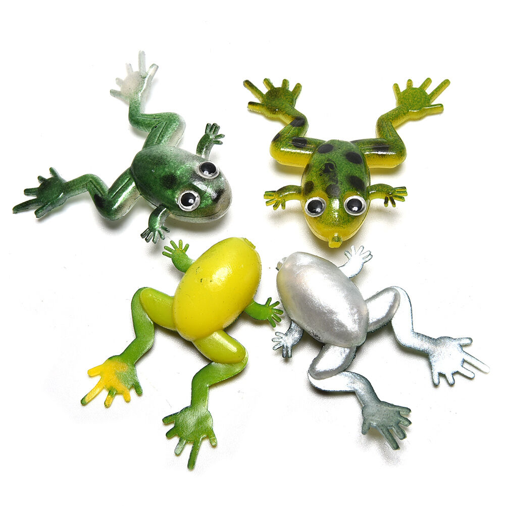 10x Artificial Lifelike Soft Baits Frog Lures Fishing Tackle Bait Silicon.l8