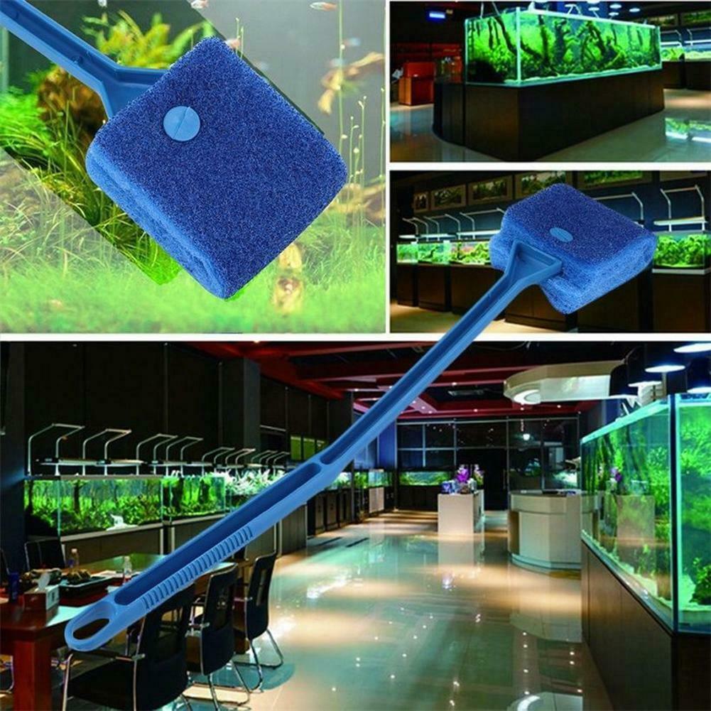 2Pc Aquarium Fish Tank Algae Cleaner Glass Plant Easy 2 Head Cleaning Brush @