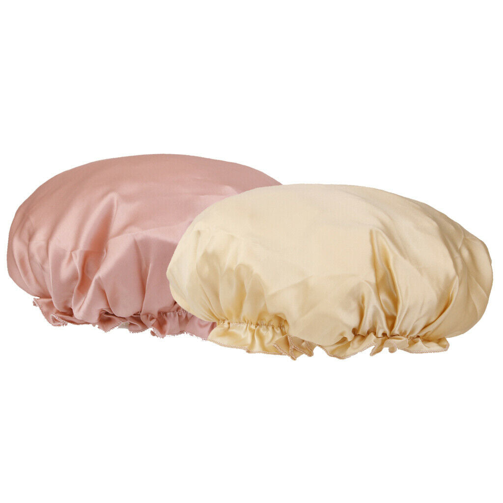 2 Pieces Of Natural Silk Sleeping Night Hat Headgear Bonnet Hat