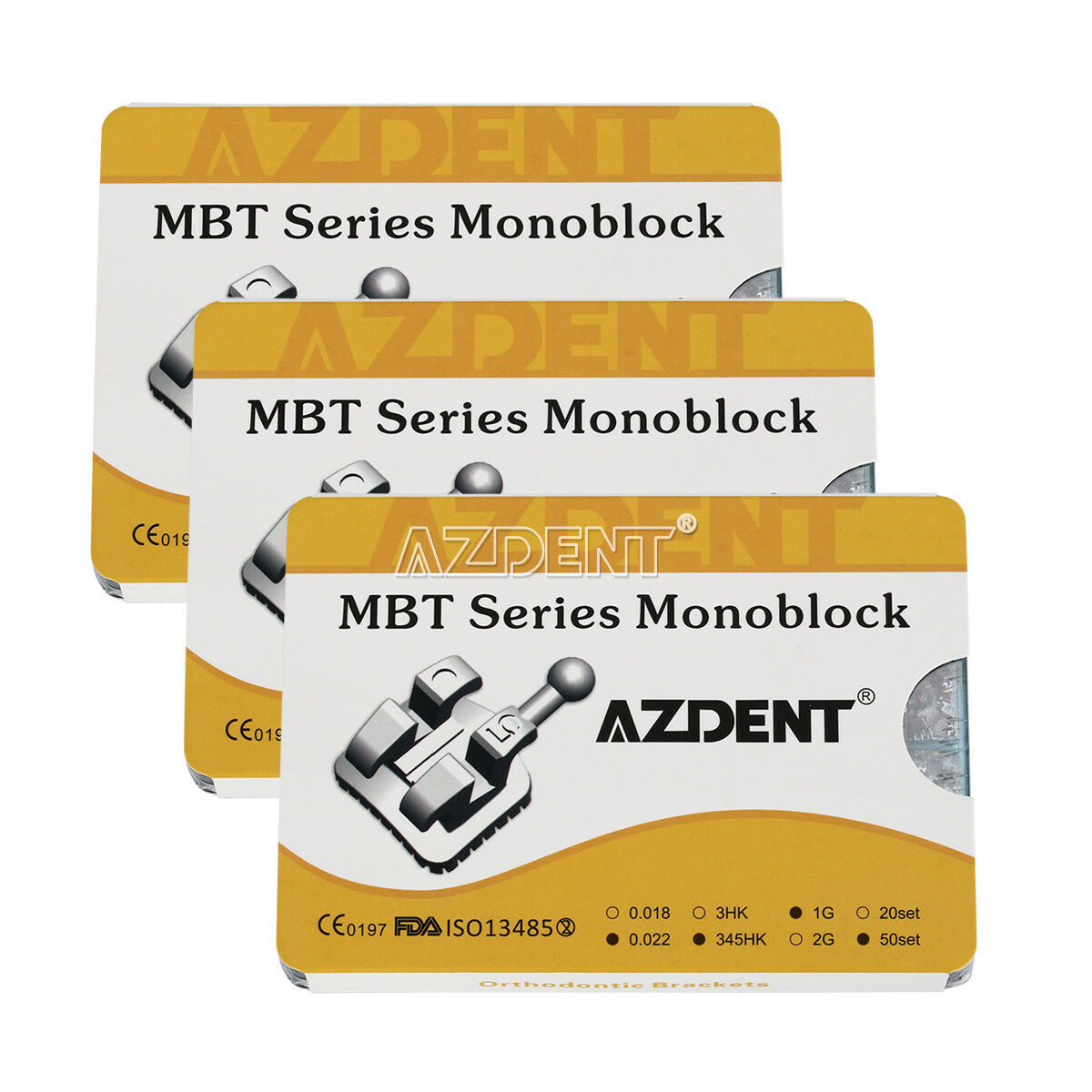 2X Orthodontic Dental MIM Monoblock Bracket Braces Mini MBT 022 3-4-5 Hooks