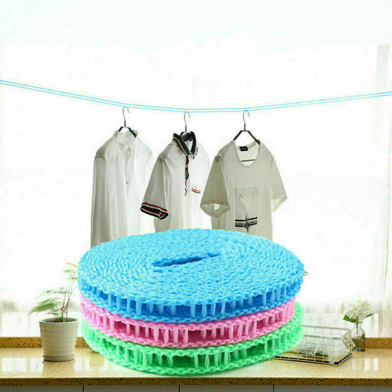 2xClotheslines Hanging Rope Windbreak Non-slip Clothes Dryer Portable Trip NR9