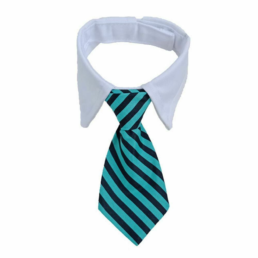Medium Large Dogs Cats Striped Tuxedo Dog Necktie Collar Formal Bow Tie