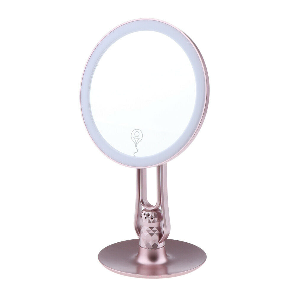 Premium Makeup Mirror Stand With LED Lights Aromatherapy Cosmetic Mirror - Rose