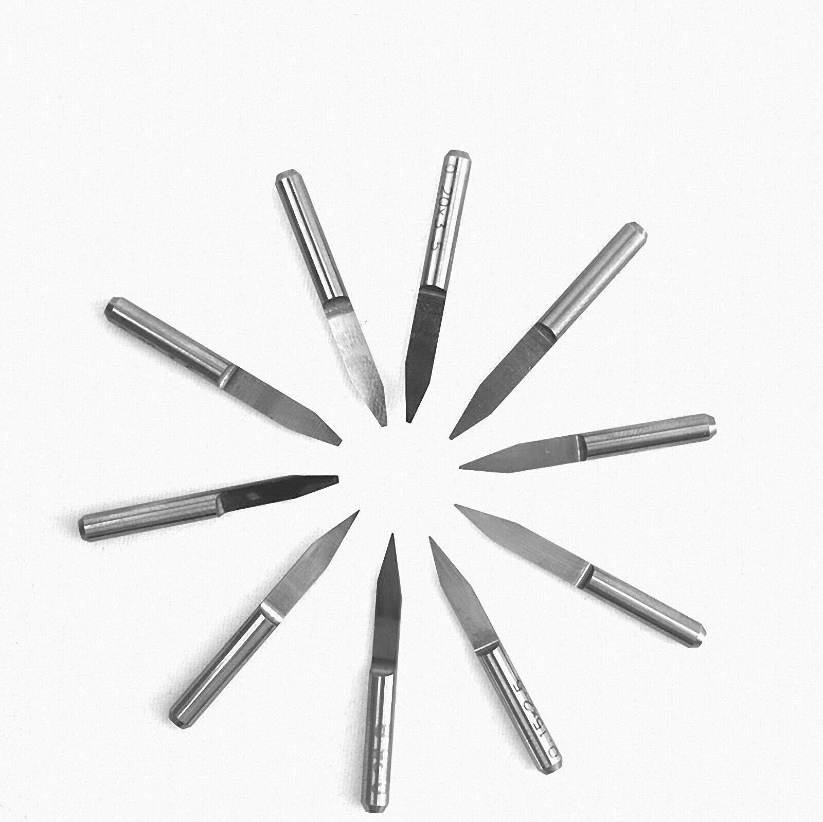 10Pcs Carbide PCB Engraving Bits CNC Router Tool 20 degrees 0.5mm