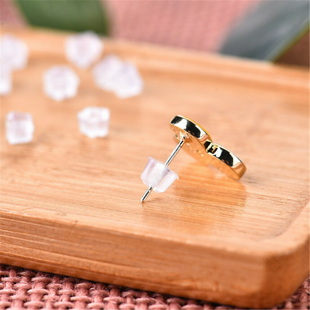 500-pack Silicone Earring Backs Flower Shaped Safety Back Stoppers Ear Post Nuts