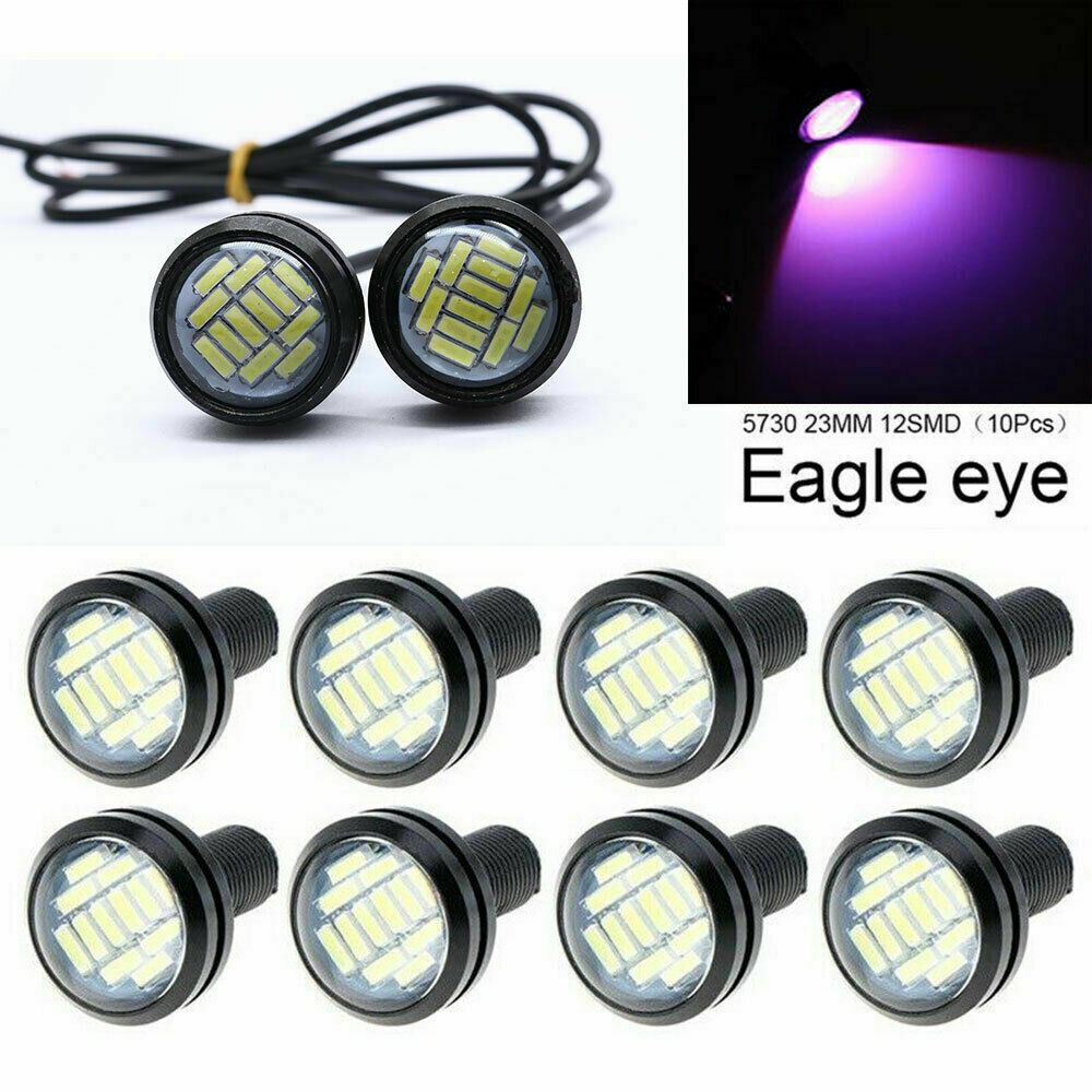 10 Purple DC 12V 5W Eagle Eye LED Daytime Running DRL Backup Light Car Rock Lamp