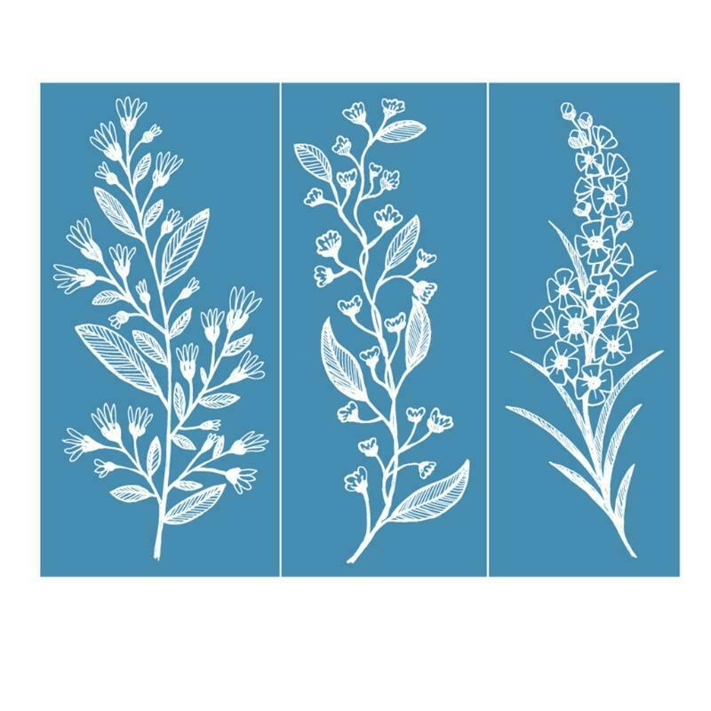 Leaf Flower Self-Adhesive Silk Screen Printing Stencil Painting T-Shirt Textile