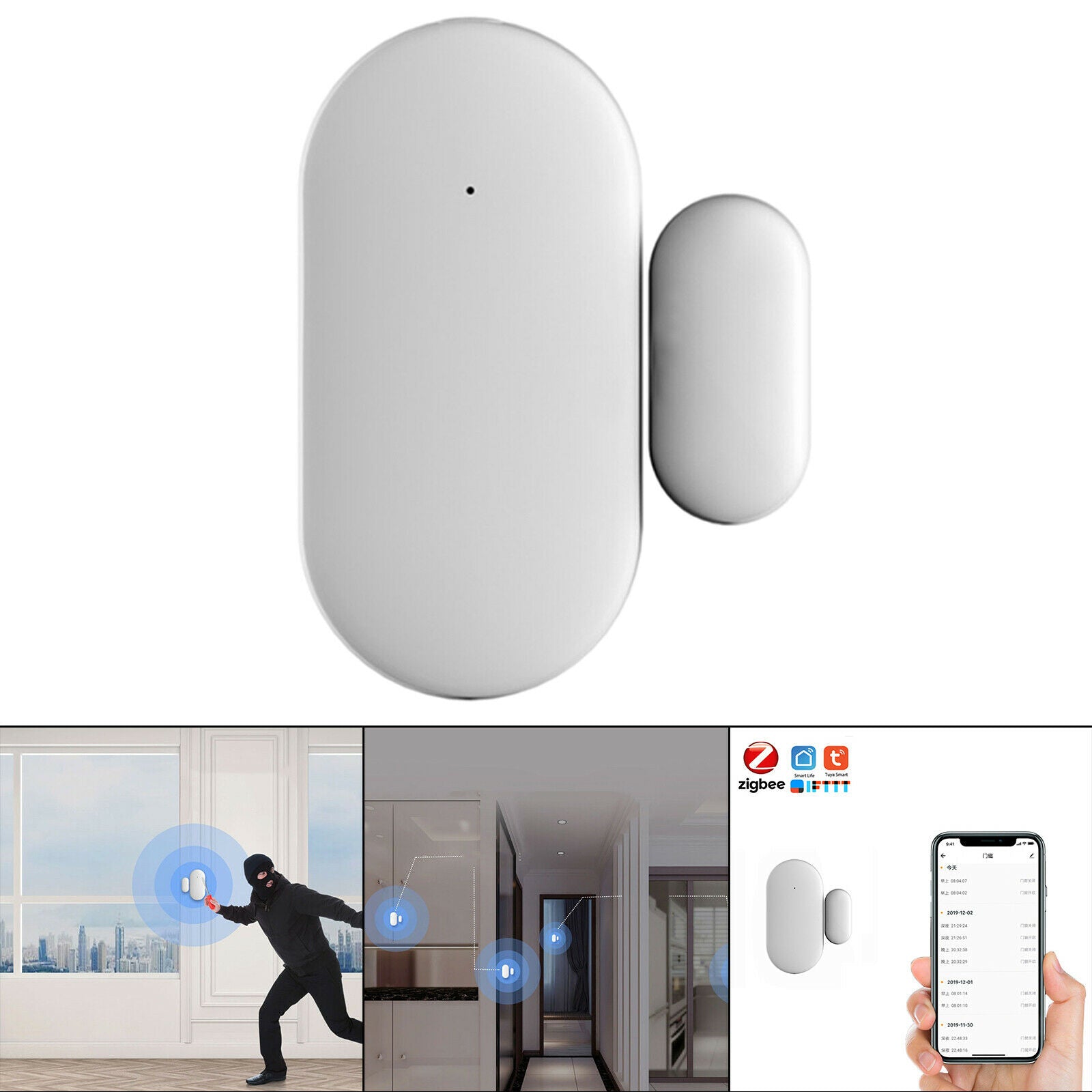 WiFi Door Window Sensor Wireless Automatic Detector for Tuya Home Security