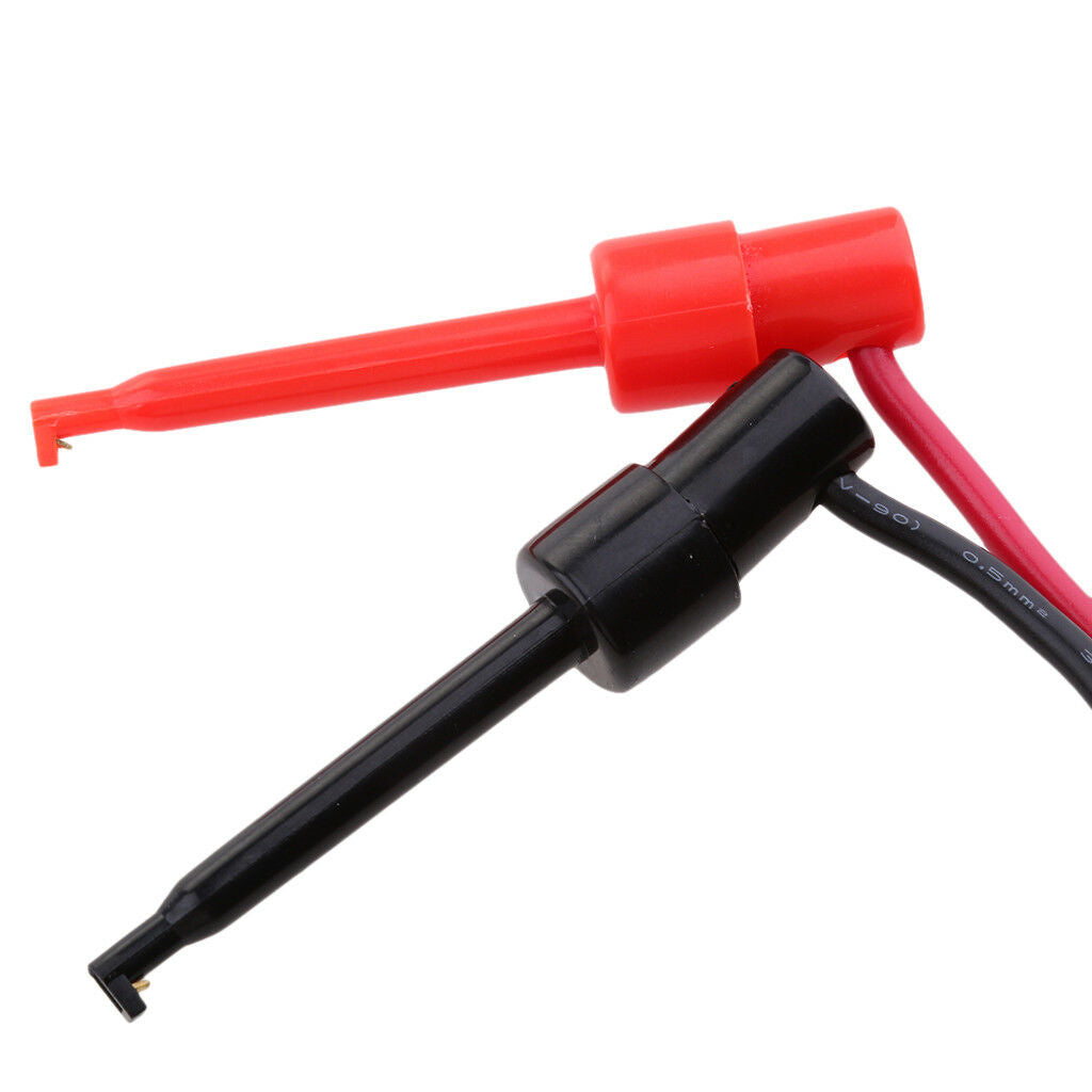 2Pcs Multimeter 4mm Banana Plug to Test Hook Test Wire Leads 500V/5A 100cm