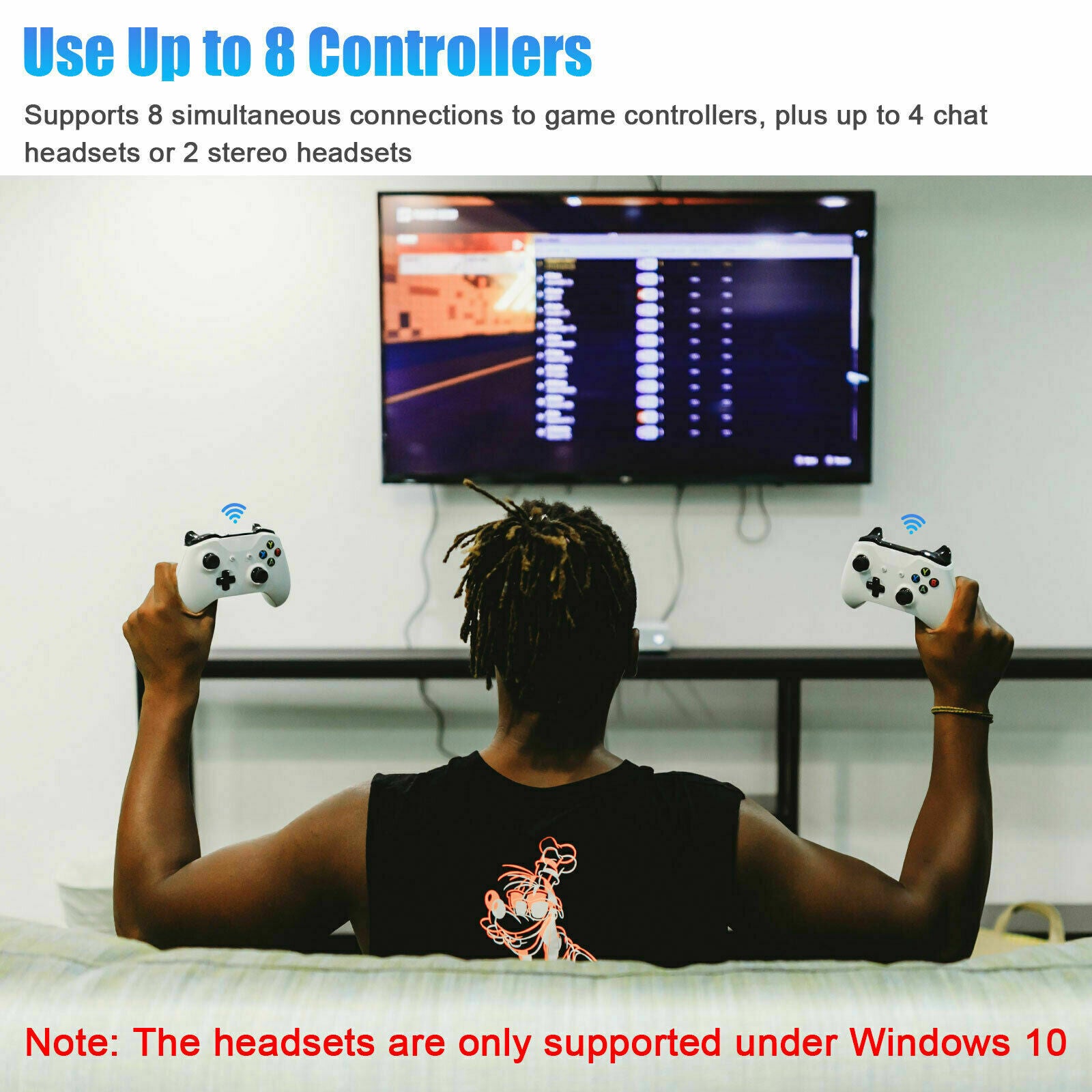 USB Gaming Wireless Receiver Adapter For XBOX One Controller to PC Windows10/8/7
