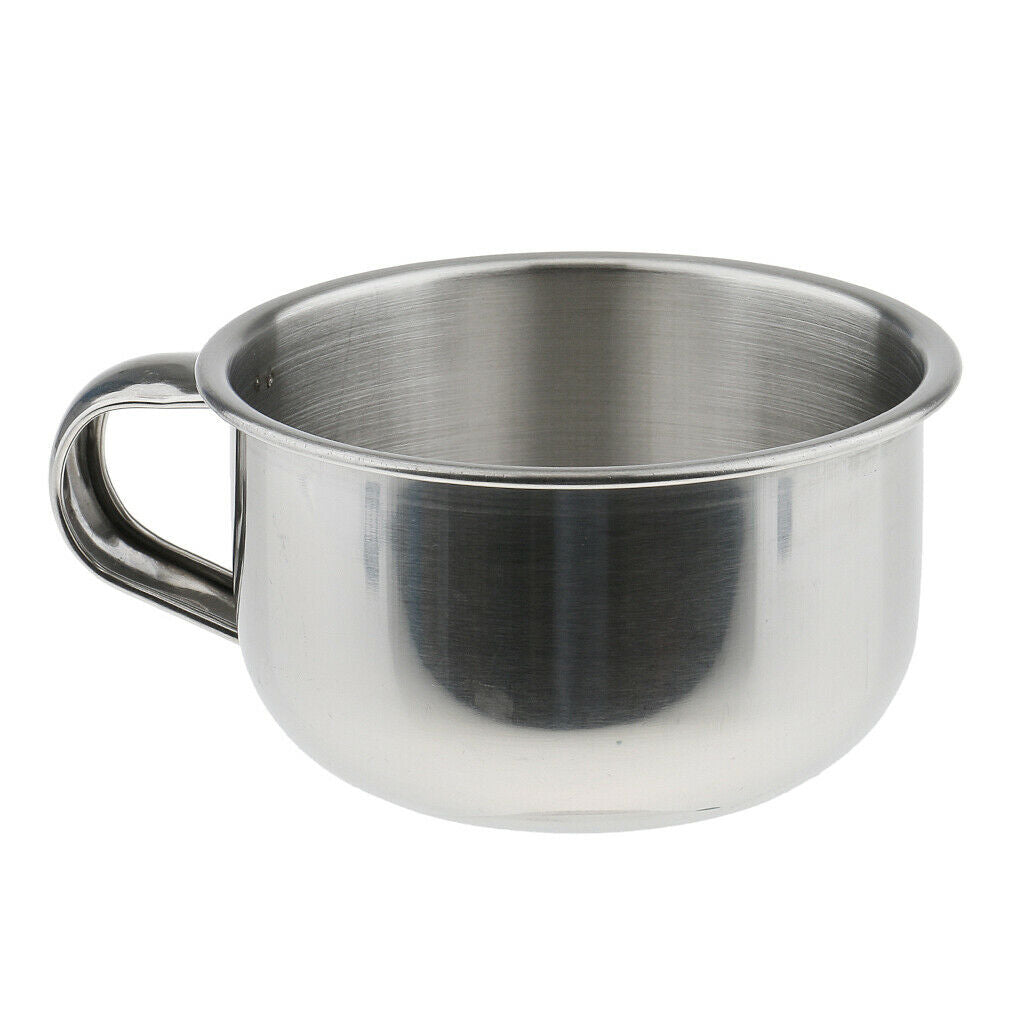 Stainless Steel Men's Shaving Mug Bowl Barber Beard Soap Mug Cup