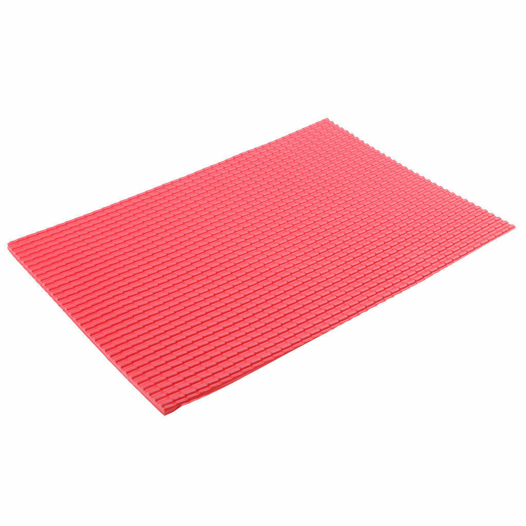 10Pcs Mini 1/25 Scale Building Tile PVC Plastic Layout Red Supplies 30x20cm