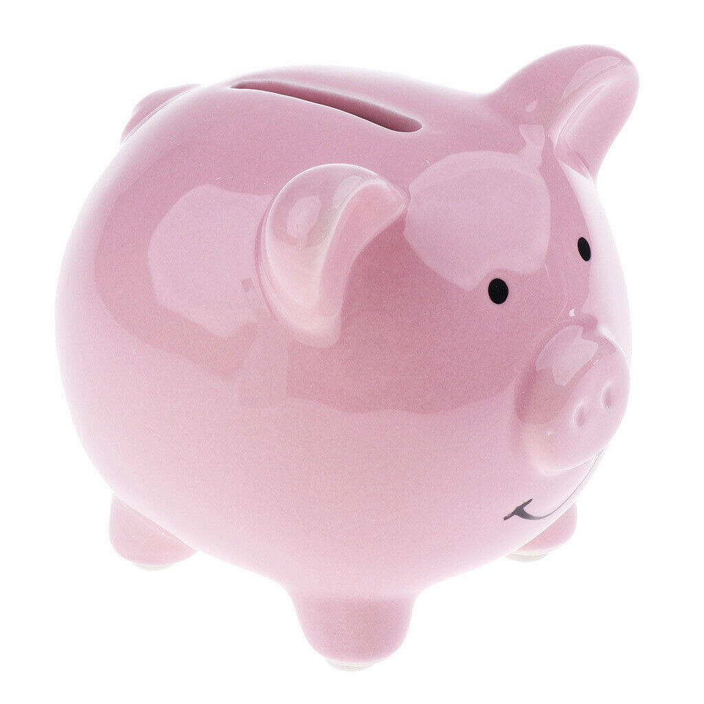 Adorable Ceramic Kids Piggy Bank Money Box Craft Funny Gift S-Pink Pig Shape