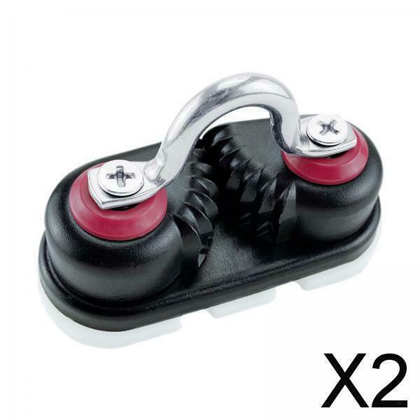 2X Aluminum 2 Row Sailboat Cam Cleat Kayak Anchor Cam Cleat with Leading Ring