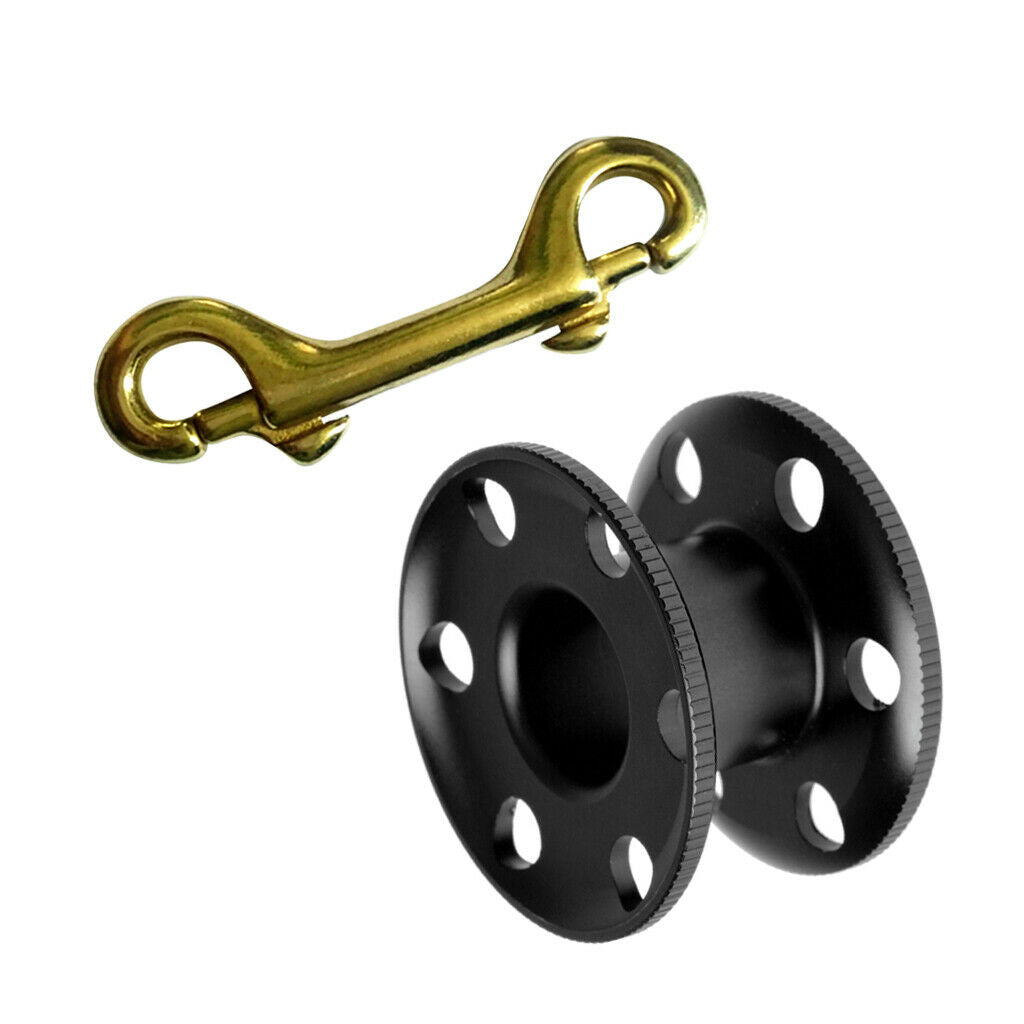 Aluminum Black Scuba Diving Finger Spool Reel Dive Guide Line Spool with Double