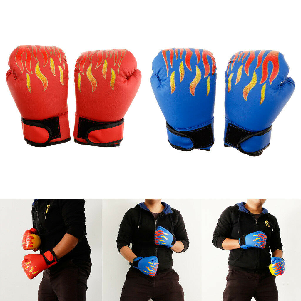 2 Pairs/Set Kids Boxing Gloves PU Leather 8oz Boys Girls Punching Bag MMA Muay