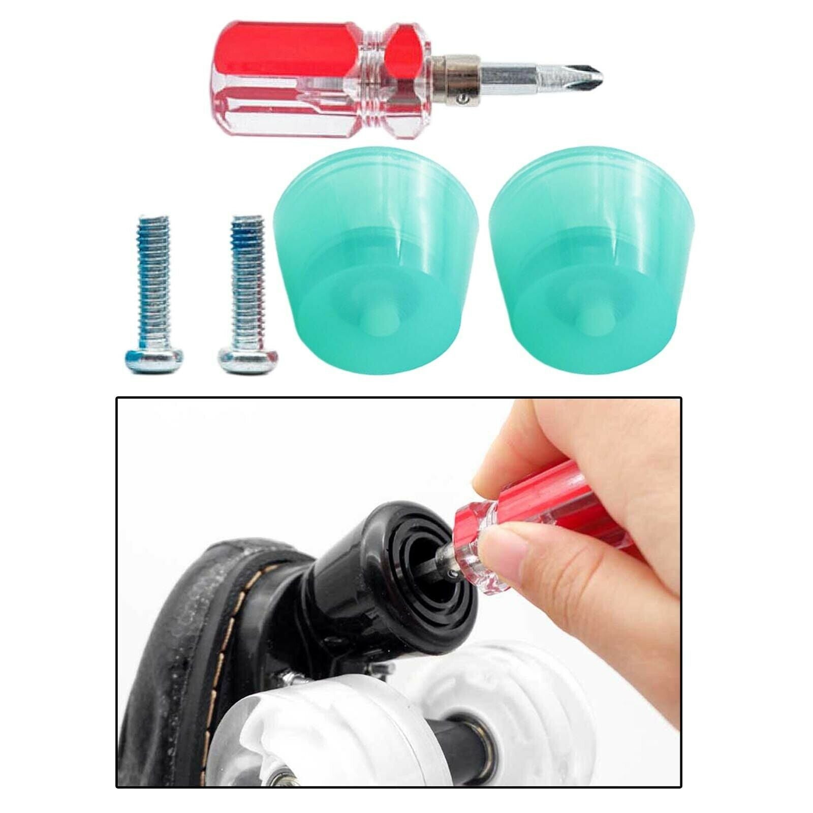 2 Skates Top Stopper Skate Brake Block Training Practice with Screws Green