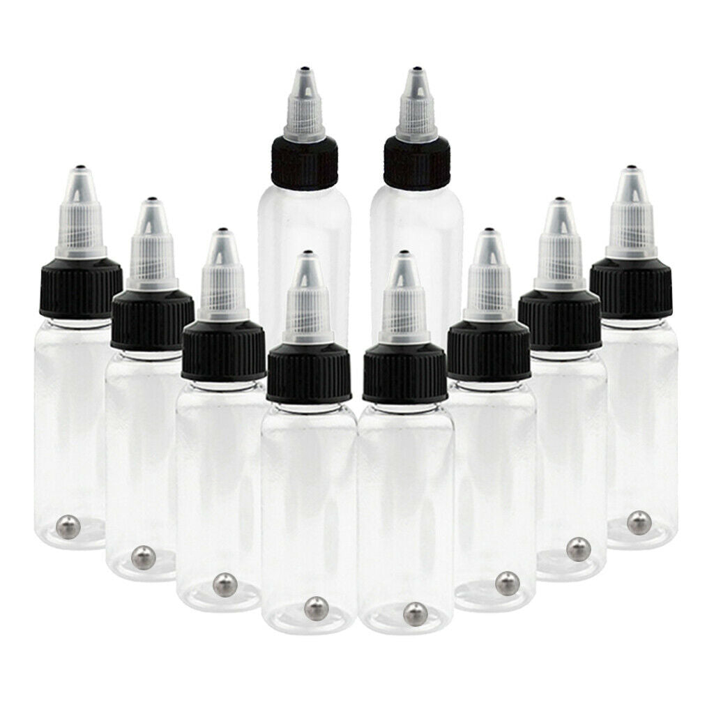 20Pcs Clear Tattoo Airbrush Ink Bottles Airbrushing Temporary Tattoo 30/60ml