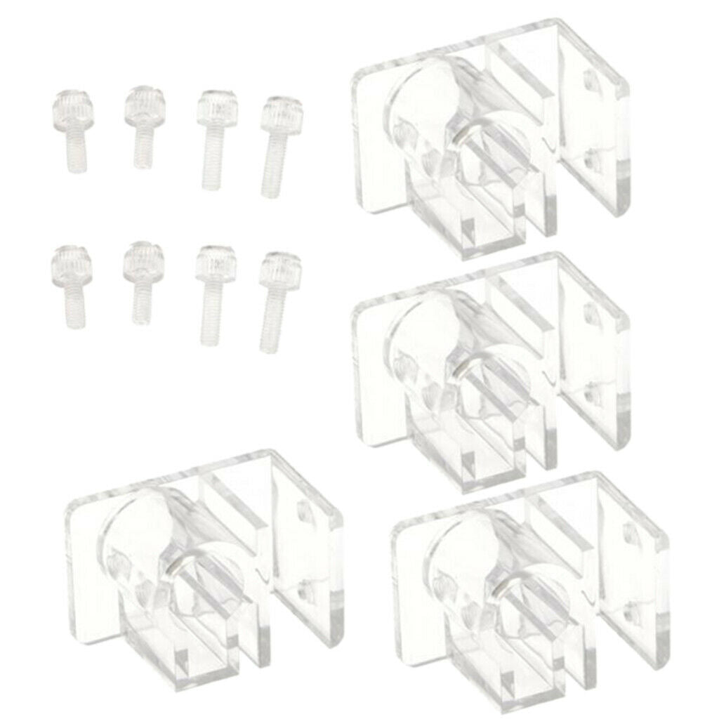 4 Pieces Acrylic Aquarium Pipe Clip Holder for 12mm/16mm Inflow Outflow Tube