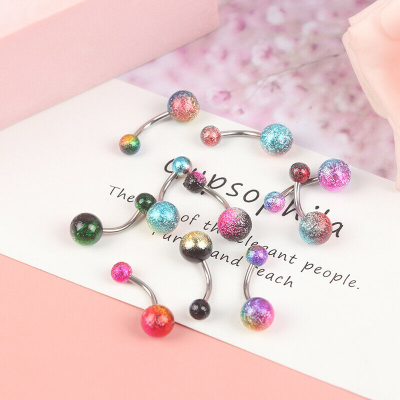 10pcs Colorful Acrylic Sexy Ball Navel Piercings Belly Button Rings Body Jewe Tt