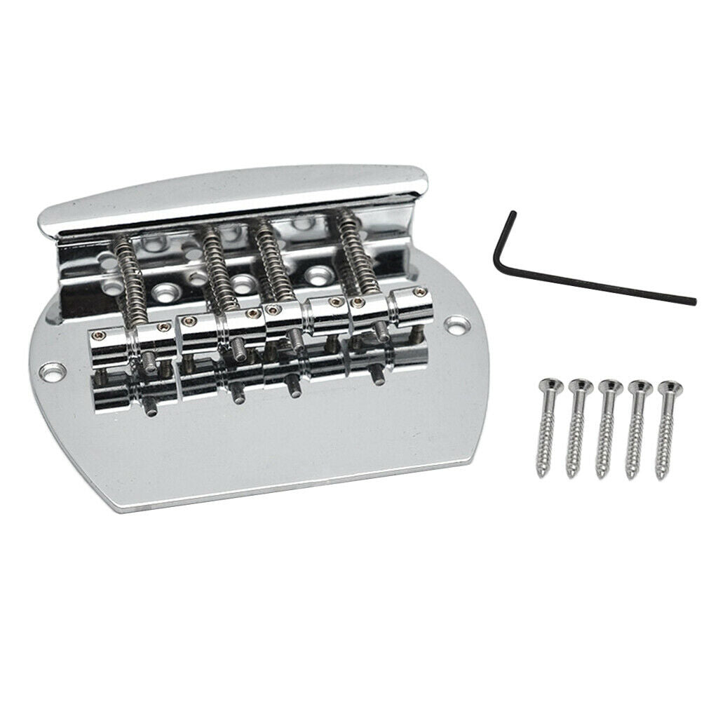 Metal 4 String Guitar Saddle Bridge Tailpiece For Electric Guitar