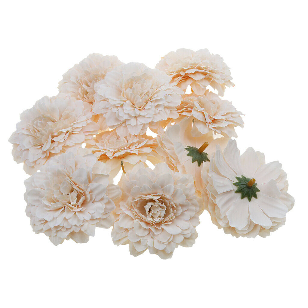 10pcs Artificial Silk Daisy Flower Heads Craft Wedding Decor White