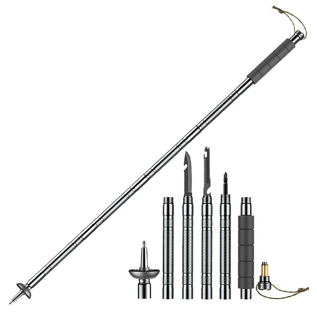 Trekking Poles Aluminum Lightweight Backpacking Hiking Sticks Survival Tool