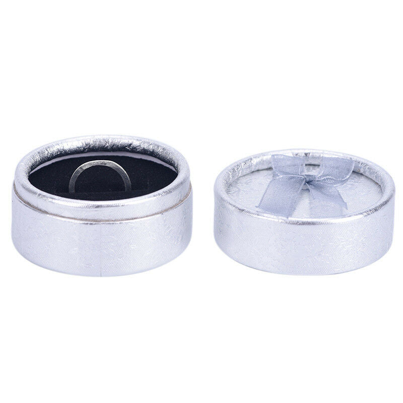 Lace Bow Tie Round Paper Velveteen Cardboard Ring Box Jewelry Accessories .l8