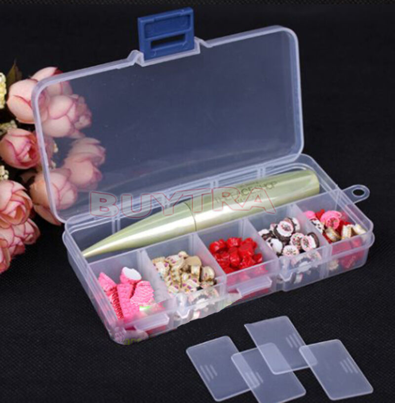 10 Slots Storage Box Adjustable Jewelry Novelty  Chic Craft Organizer Bead.l8