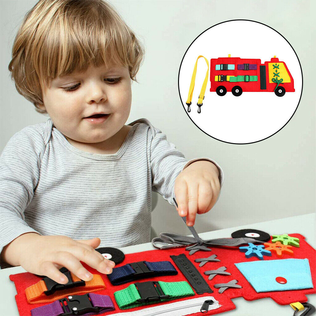 Fire Fighting Truck Busy Board Basic Skills Board Travel Toys for Toddlers
