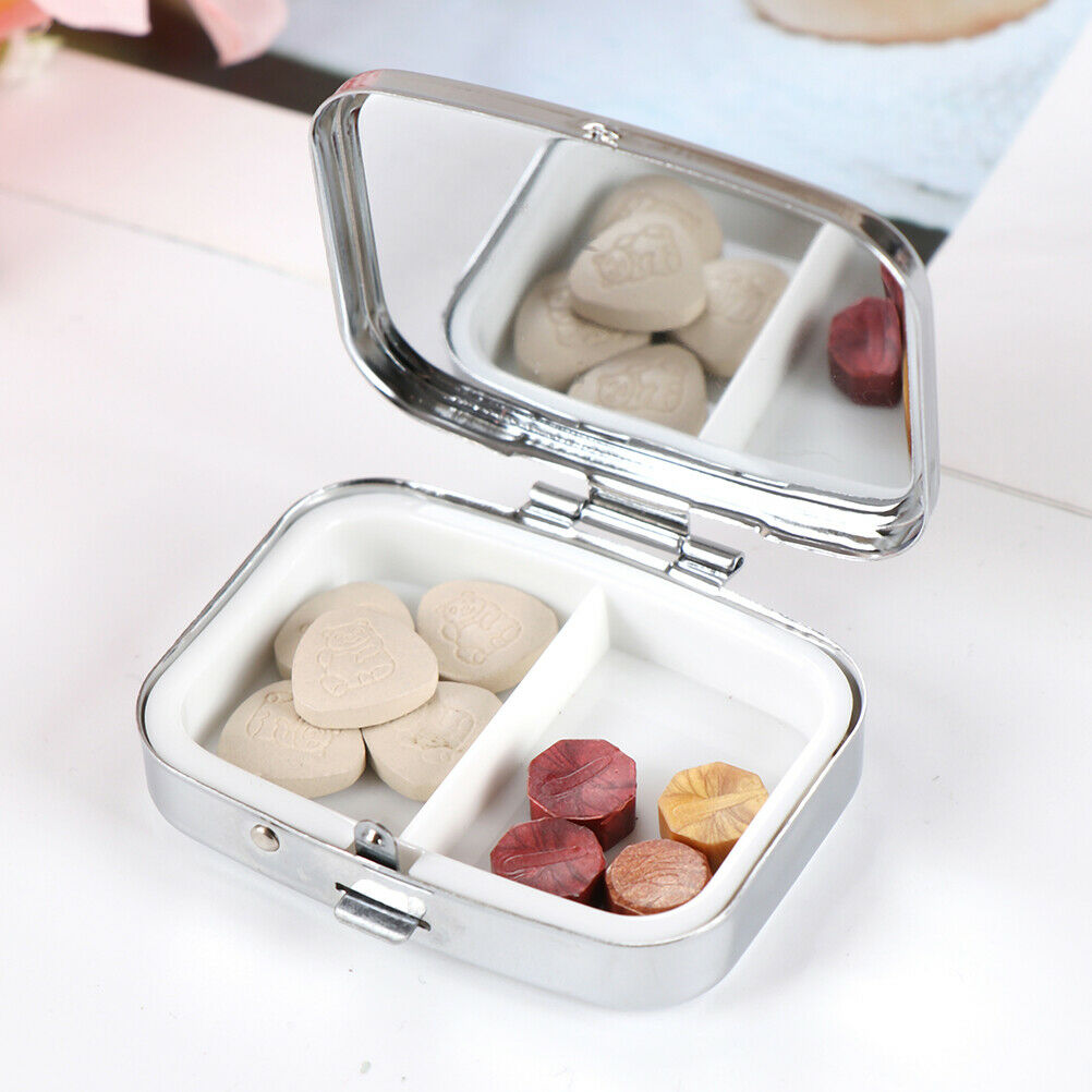 Portable Pocket Metal Pill Box Medicine Storage Container Holder Organize.l8