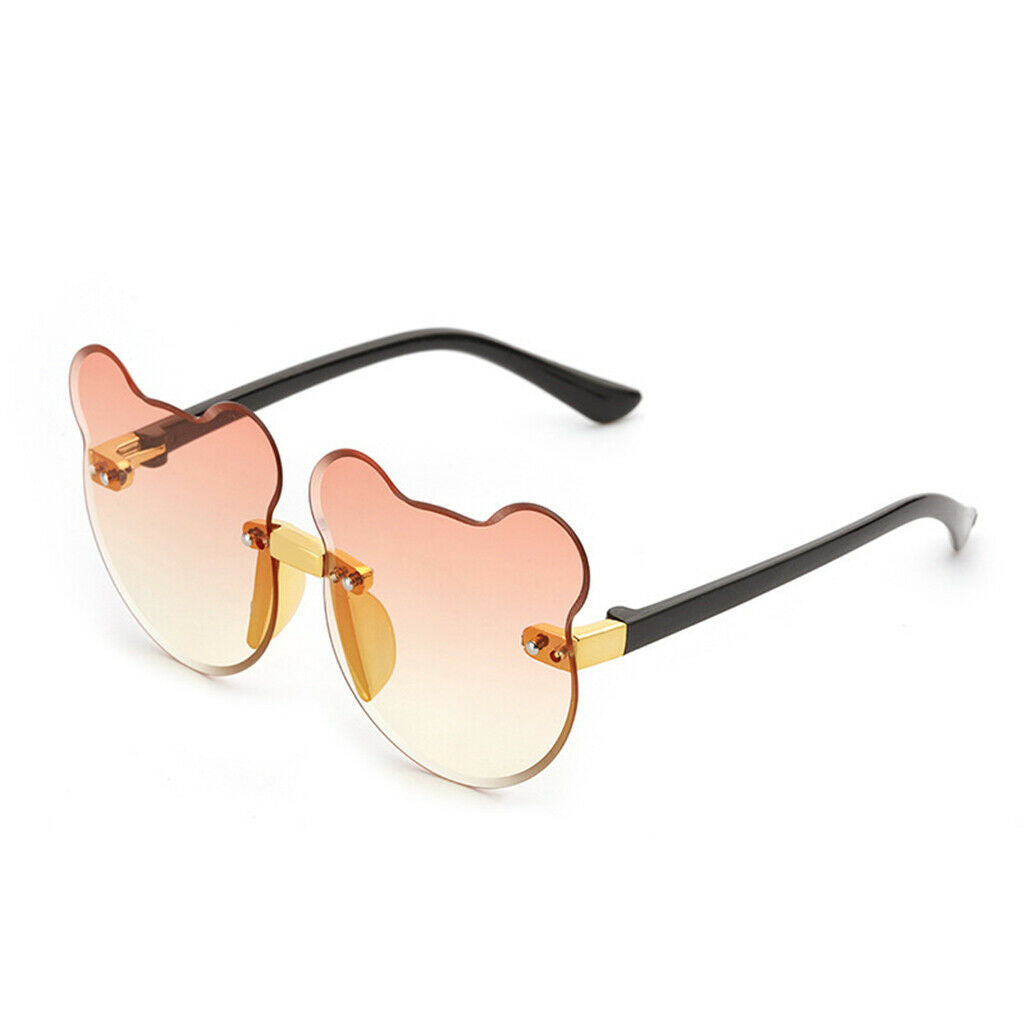 2pcs Cat Ear Sunglasses Rimless Decor Boys Girls UV Protection Glasses Gift