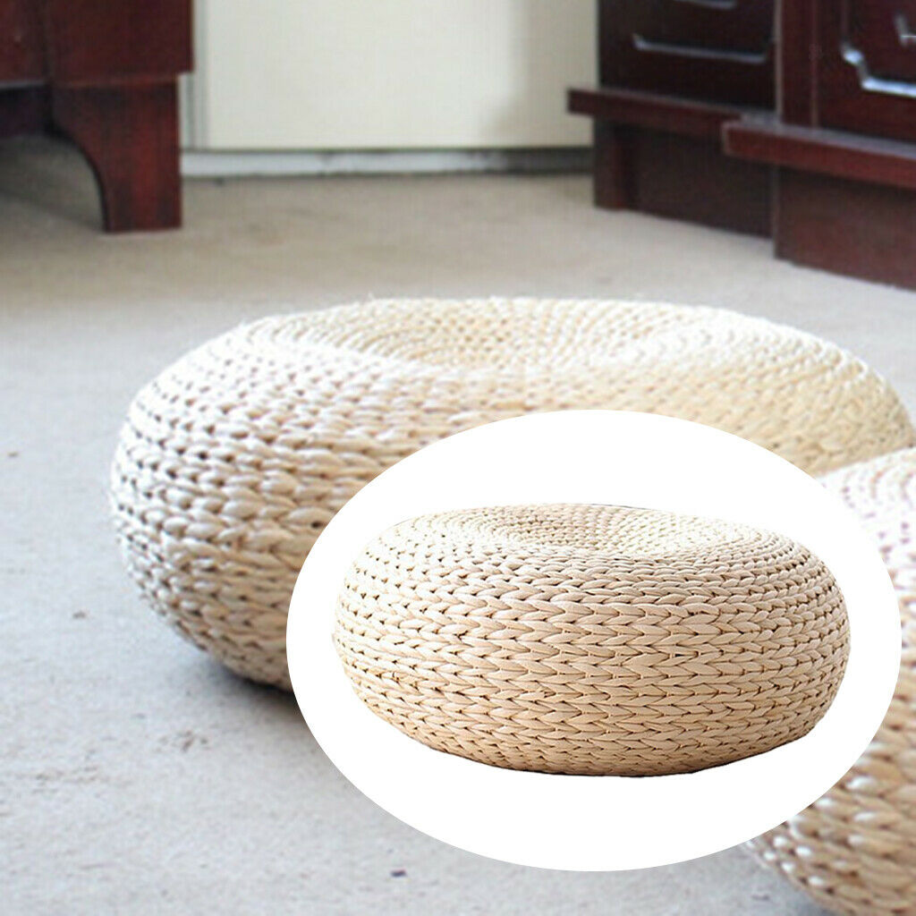 Natural Straw Cushion Floor Mat Handcrafted Yoga Seat Mat for Outdoor Indoor