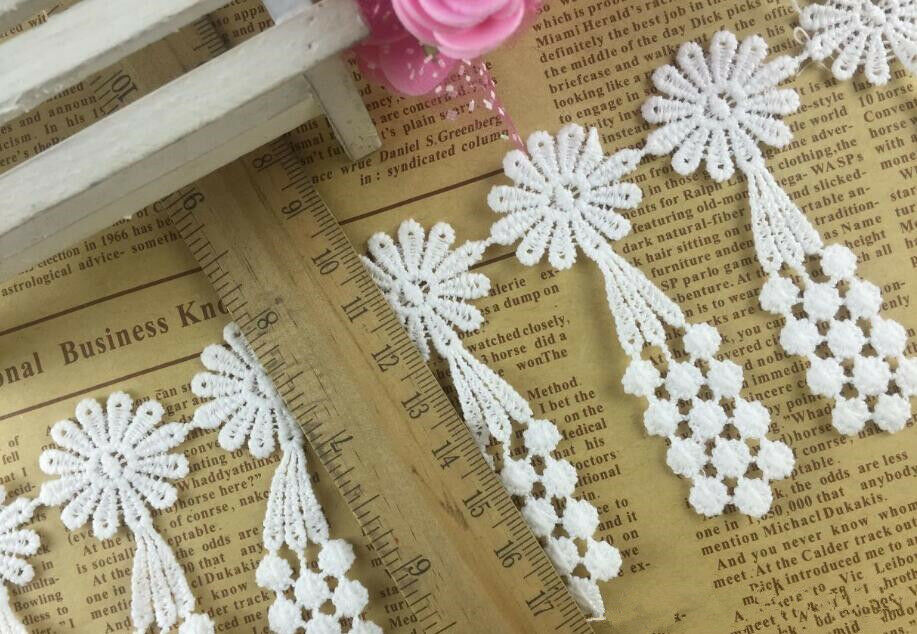 5 yard White lace lace Tassel clothing lace accessories Sewing Crafts 7.5cm