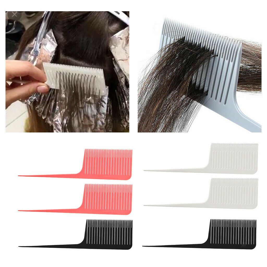 6 Pcs ABS Plastic Red Weave Highlighting Foiling Hair Comb for Styling Combs