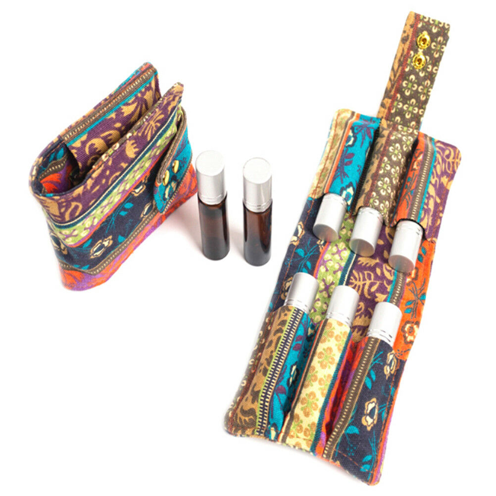 10ml 6 Roller Essential Oil Diffuser Carrying Case Tote Aromatherapy Bag  OBDAU