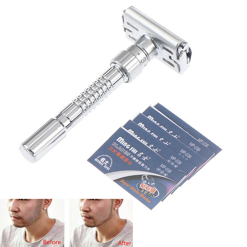1Set Adjustable Double Edge Razor Shaving Razors Blades Zinc Alloy Manual ShBDA