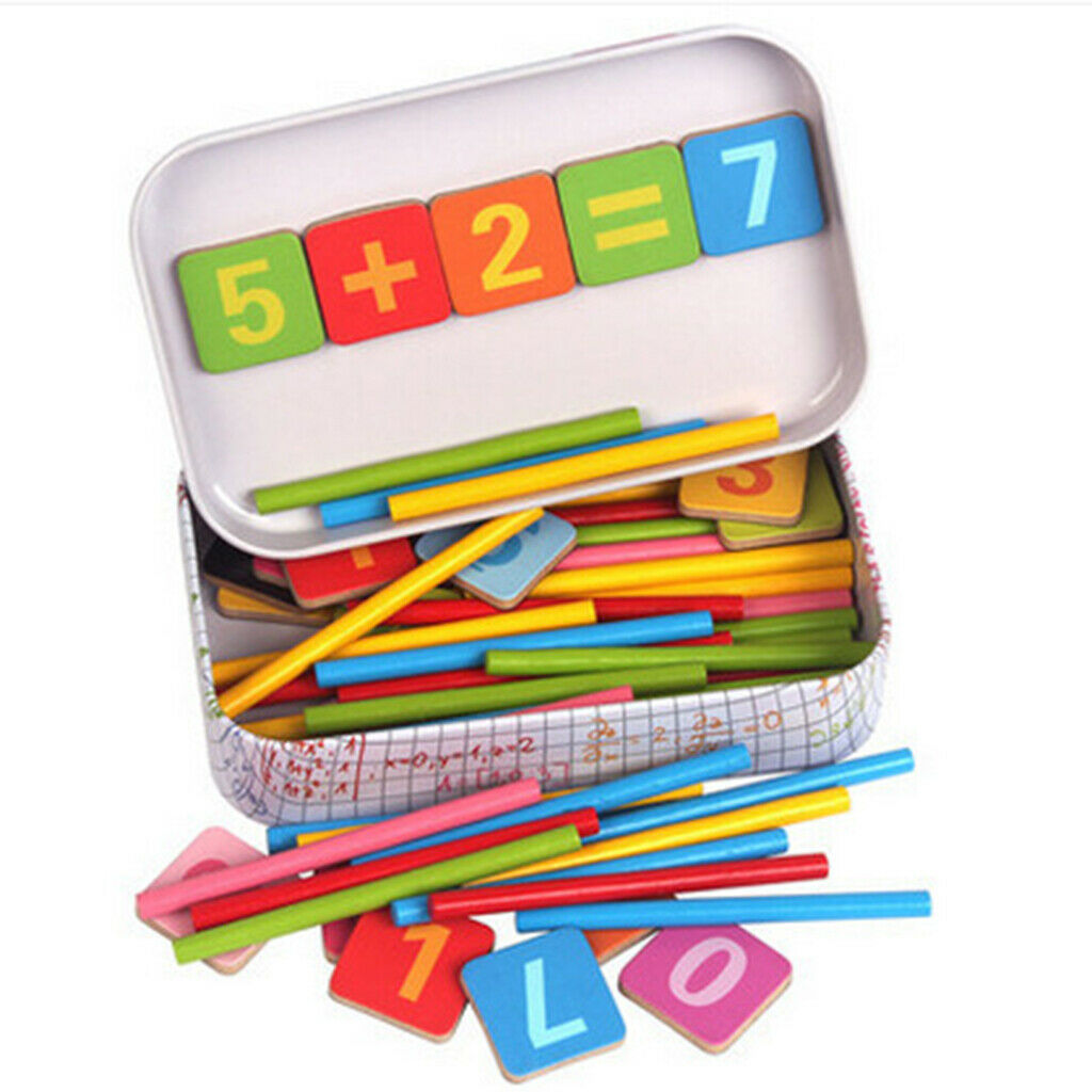2X Wooden Counting Sticks Math Educational Teaching Learning Toys for Kids