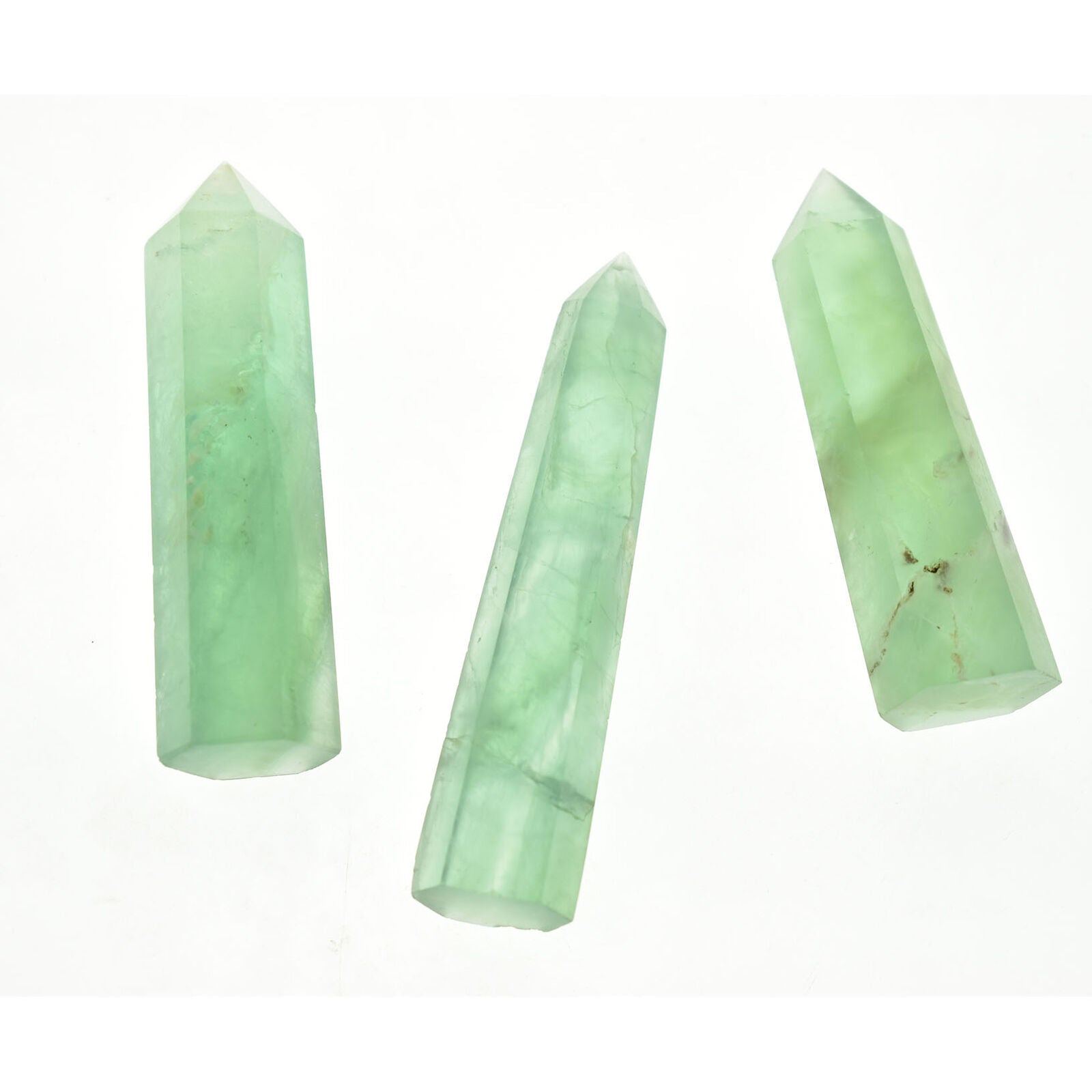 1pc natural green fluorite obelisk quartz crystal wand point tower gem healing