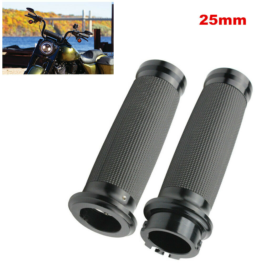 2PCS 25mm Motorcycle Scooter Bike 1" Rubber Handle Bar Hand Grip Anti-skid Cover