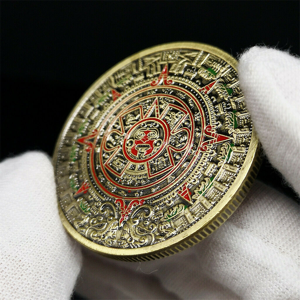 Mayan Bronze Coin Mayan Pyramid Commemorative Medallion Hobby Collection