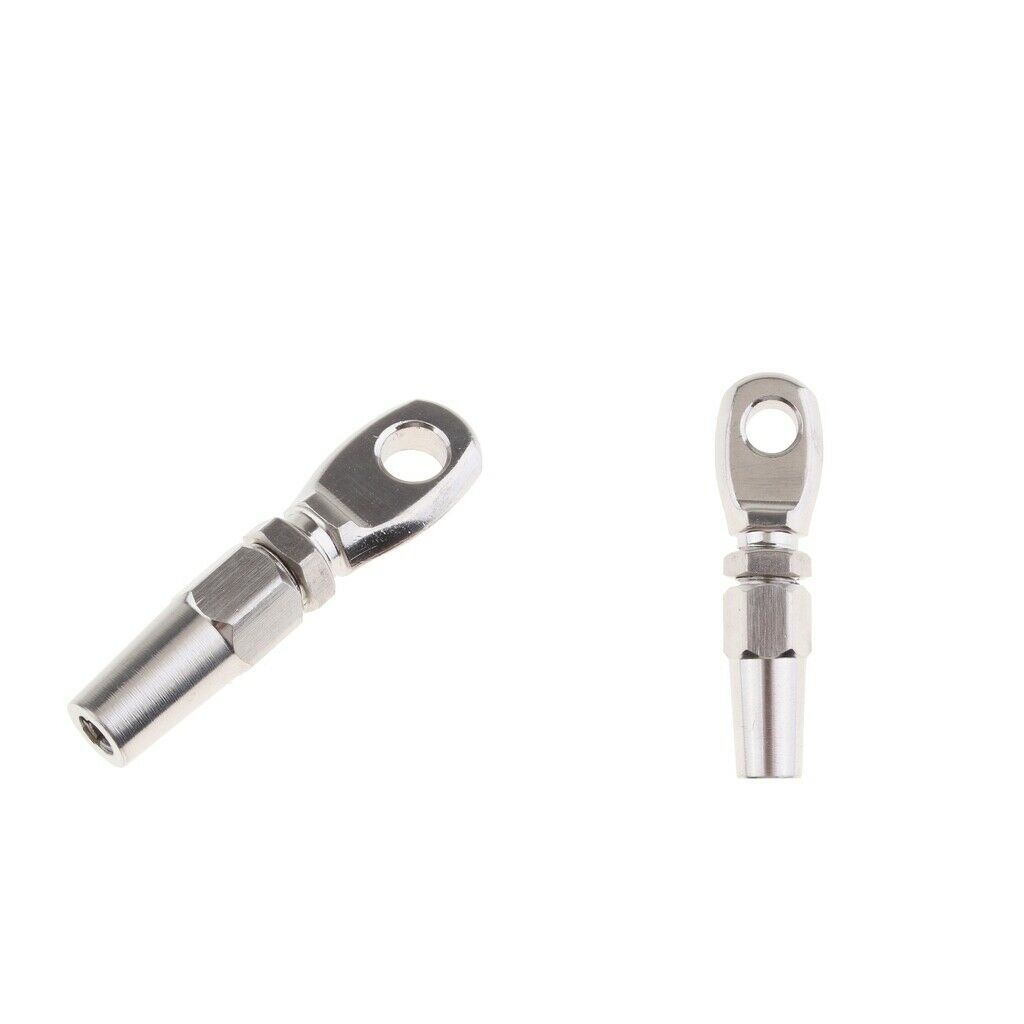 1 Pair 6mm Wire Cable Rope Eye Rigging Terminal Swageless DIY Fittings