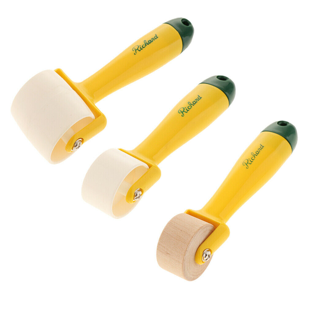 3 Pieces Durable Plastic Wallpaper Seam Roller Non-slip Home Decoration Pressure